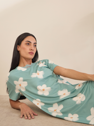 SoftCloud<sup>TM</sup> White Blossom Lace Trim Nightdress