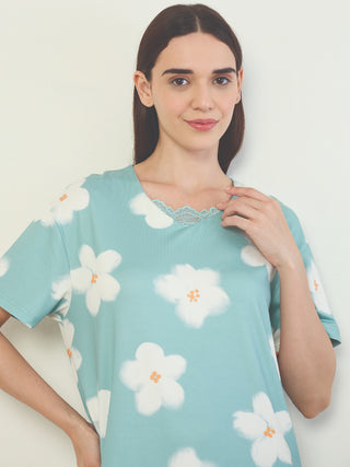 SoftCloud<sup>TM</sup> White Blossom Lace Trim Nightdress