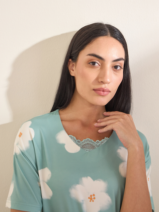 SoftCloud<sup>TM</sup> White Blossom Lace Trim Nightdress