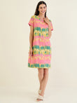 Vivid Stripe Tee Dress - Green