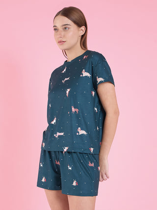 Playful Snooze Shorts Set