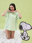Snoopy Peanuts Fun Oversized Tee - Ice Green
