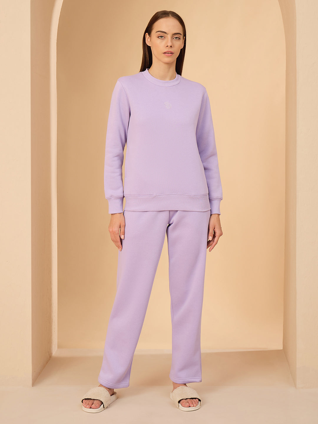 Buy Sweet Dreams Core Ease Lavender Cotton Blend Fleece Tracksuit