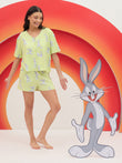 SoftCloud™ Looney Tunes Bugs Bunny Playful Button Down Shorts Set - Lime