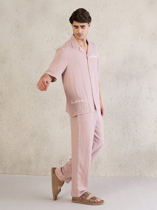 Signature Embroidered Button Down Pyjama Set