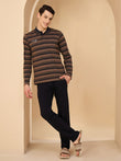 Core Striped Polo Pyjama Set - Navy