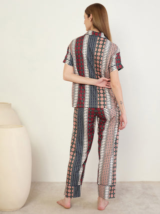 SoftCloud<sup>TM</sup> Patchwork Stripe Button Down Pyjama Set