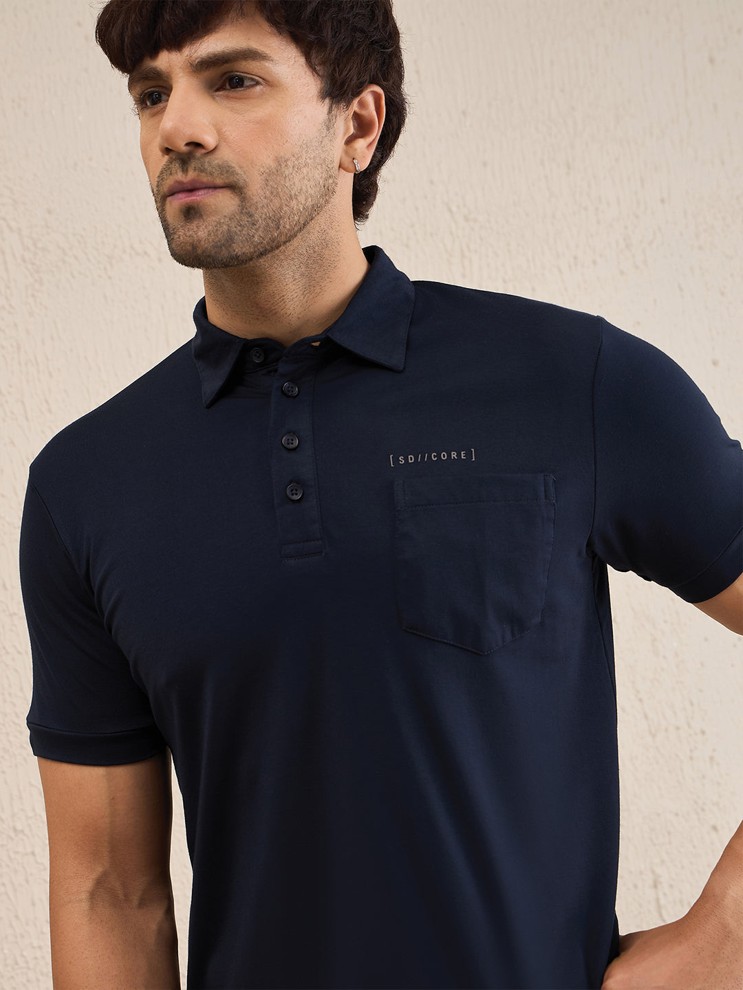 Buy Sweet Dreams Polo Ease Navy Ultra Luxe Pyjama Set for Men