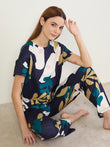 SoftCloud™ Fluid Abstract Pyjama Set - Navy