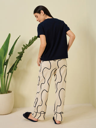 Abstract Wave Wide Pyjama Set