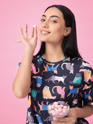 SoftCloud<sup>TM</sup> Playful Cat Wide Leg Pyjama Set