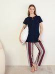 CottonEase™ Tribal Mosaic Pyjama Set - Navy