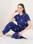 SoftCloud™ Celestial Flora Pyjama Set - Navy