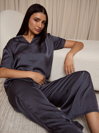 Aurora Flow Cropped Wide Leg Pyjama Set