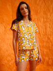 SoftCloud™ Garfield Iconic Button Down Shorts Set - Orange