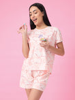 SoftCloud™ Playful Pals Shorts Set - Peach