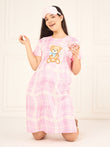 SoftCloud™ Teddy Plaid Nightdress - Pink