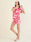 Retro Bloom Shorts Set - Pink