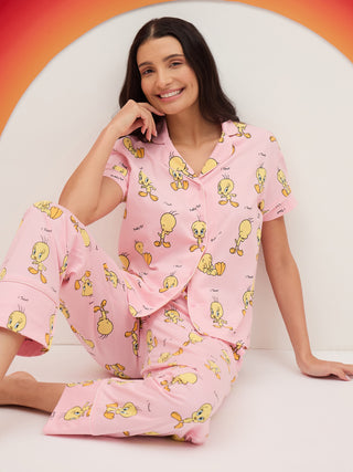TruCotton<sup>TM</sup> Looney Tunes Tweety Bird Button Down Pyjama Set