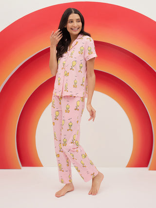 TruCotton<sup>TM</sup> Looney Tunes Tweety Bird Button Down Pyjama Set