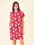 Bold Blooms Nightdress - Red