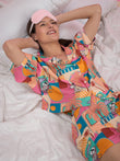 Snoopy Beach Day Front Open Shorts Set - Resort Aop