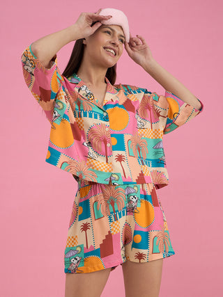 Snoopy Vacation Mode Shorts Set