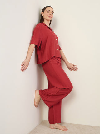 Easy Breezy Button Down Palazzo Coord Set