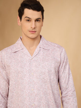 Abstract Geometric Button Down Pyjama Set
