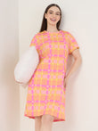 TruCotton™ Vibrant Grid Nightdress - Salmon