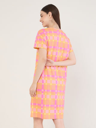 Soft Checks Short Dress