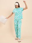 TruCotton™ Abstract Doodle Pyjama Set - Sea Gaze