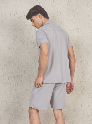 UltraLuxe<sup>TM</sup> Sea Land Print Button Down Shorts Set