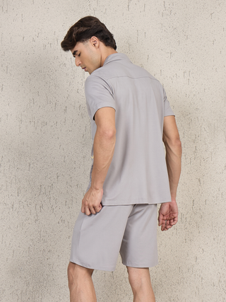 UltraLuxe<sup>TM</sup> Sea Land Print Button Down Shorts Set