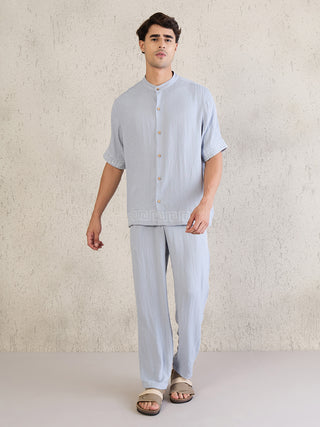 Greek Key Button Down Coord Set