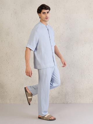 Greek Key Button Down Coord Set