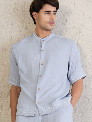 Greek Key Button Down Coord Set