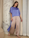 Silky Dreams Oversized Wide Leg Palazzo Set - Spiritual Blue