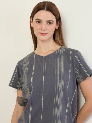 CottonEase<sup>TM</sup> Vertical Stripe Henley Pyjama Set