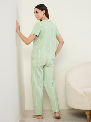 CottonEase<sup>TM</sup> Vertical Stripe Henley Pyjama Set