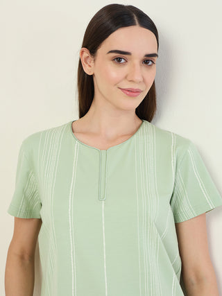 CottonEase<sup>TM</sup> Vertical Stripe Henley Pyjama Set