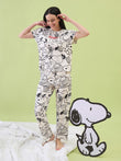 SoftCloud™ Snoopy Playful Characters Pyjama Set - Swan White Aop