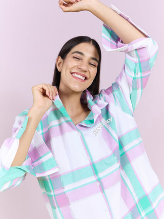 Snoopy Soft Checks  Nightshirt