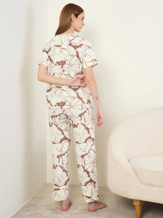 Graphic Floral Pyjama Set