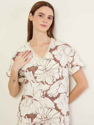 Graphic Floral Pyjama Set