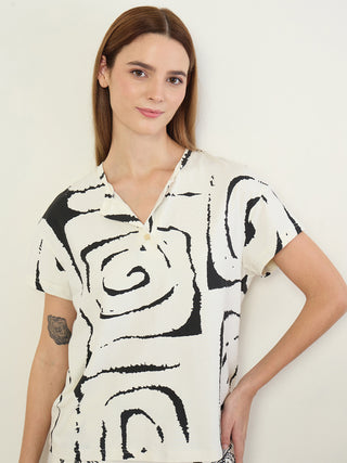 Swirl Vibe Wide Pyjama Set