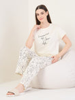 TruCotton™ Dreaming of a Slow Life Round Neck Pyjama Set - Swan White