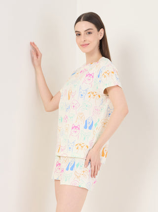 Paw Doodles  Shorts Set