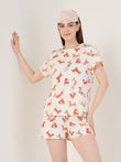 TruCotton™ Playful Dachshund Shorts Set - Swan White