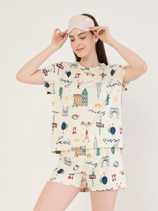 SoftCloud<sup>TM</sup> City Sketch Shorts Set